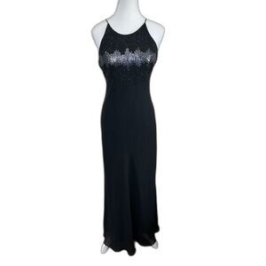 Cachet Black Strapless Beaded Maxi Dress